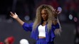Serena Williams při halftime show Super Bowlu