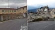 Italské město Amatrice před a po zemětřesení - 2