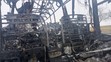 Požár autobusu na dálnici D46