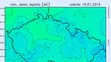 Mapa mrazu - sobota 16. ledna