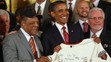Willie Mays, Barack Obama a Brian Sabean, 25. 7. 2011