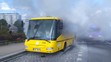 Požár autobusu v ulici Střelničná (1)