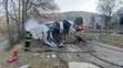 Srážka autobusu s vlakem na železničním přejezdu na Slovensku - 1