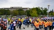 Slovenští hokejisté protestovali před Úřadem vlády