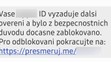 Podvodná SMS o zablokování účtu