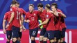 Radost českých fotbalistů po vedoucím gólu Michala Sadílka proti JAR