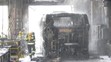Shořelý autobus dopravního podniku