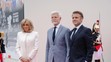 Brigitte Macronová, prezidenti Petr Pavel a Emmanuel Macron