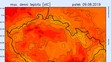 Teplotní mapa - pátek 9. 8. 2019