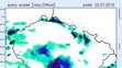Srážková mapa - pátek 22. července