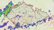 Mapa srážek 23.4. 2018 - 11:00