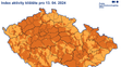 Index aktivity klíšťat 13. dubna