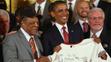 Willie Mays, Barack Obama a Brian Sabean, 25. 7. 2011