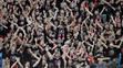 Fanoušci Slavie na římském stadionu Olimpico