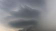 První supercela u Boru v západních Čechách s výraznou rotující mezocyklonou a stěnovým oblakem (wall cloud)