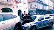 Nehoda policejního auta, SUV a tramvaje v Praze