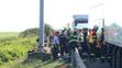 Vážná nehoda kamionu, dodávky a autobusu na dálnici D5 u Prahy - 4