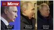 Fotografie, na kterých Daily Mirror srovnává obličej Vladimira Putina
