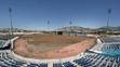 Opuštěný olympijský baseballový stadion na letišti Hellinikon