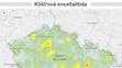Mapa aktivity klíšťat na území České republiky - Klíšťová encefalitida