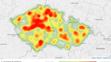 Mapa aktivity klíšťat na území České republiky - Lymeská borelióza