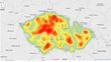 Mapa aktivity klíšťat v ČR - 1