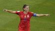 Americká fotbalistka Alex Morganonová slaví vsřelenou branku