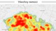 Mapa aktivity klíšťat na území České republiky - Všechny nemoci