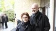 Lucia Šoralová a Ondřej Soukup na pohřbu Josefa Laufera