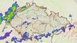 Mapa srážek 23.4. 2018 - 11:00