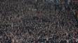 Fanoušci na stadionu během zápasu mezi pražskou Slavií a AS Řím