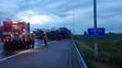 Nehoda tří kamionů na Pražském okruhu