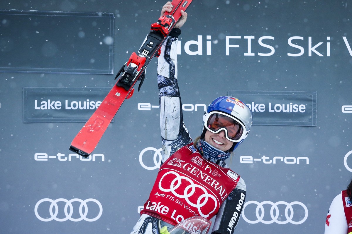 Ledecká diesmal in einer Waschmaschinenanzeige.  Es lohnt sich, Fans fragen