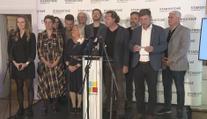 Tisková konference hnutí STAN při sčítání volebních výsledků ke komunálním a senátním volbám