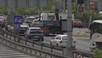 Odpolední dopravní situace na Barrandovském mostě
