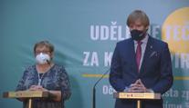 Tisková konference Adama Vojtěcha a Pavly Svrčinové po jednání Centrálního řídícího týmu