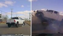 VIDEO: Manévr, při kterém policie vyhodí pronásledované auto do vzduchu