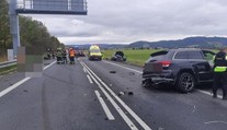Nehoda čtyř aut zablokovala silnici u Moravské Třebové. Dva zranění