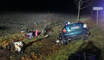 Octávie vylétla ze silnice a přerazila strom. Řidič nehodu nepřežil