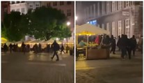Děsivé záběry: Hooligans plení ulice Gdaňsku před finále Evropské ligy