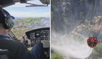 VIDEO: Boj s plameny v Českém Švýcarsku. Podívejte se, co vidí posádka vrtulníku