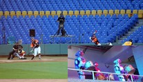 Rarita v prázdné aréně! Baseballistům na Tchaj-wanu fandí místo lidí roboti