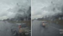 VIDEO: Hasiči jeli k dopravní nehodě, zbrklý řidič je předjel zprava!