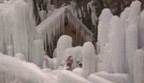 Slovinská vesnice v srdci Alp se proměnila v ledové království
