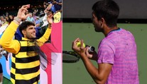 Strach se změnil v oslavu. Alcaraz po výhře oblékl včelí kostým