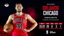 Satoranský nastřílel 20 bodů! Bulls i přesto podlehli Orlandu