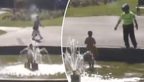 Pozdvižení v centru Prahy! Žena se nahá koupala v kašně! VIDEO