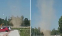 VIDEO: V Budějovicích řádil rarášek, větrný vír vyděsil obyvatele sídliště
