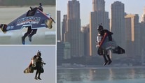 Díky motorovým křídlům poletoval muž nad Dubají jako pták