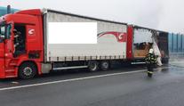 Na Pražském okruhu vzplál náklaďák s přívěsem, jeden zraněný! FOTO